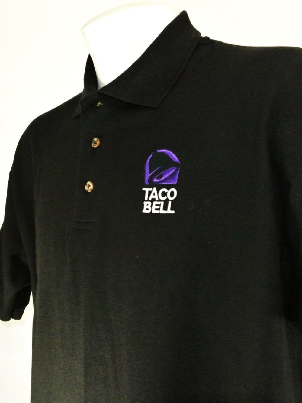 TACO BELL Black Polo Shirt Employee Uniform NEW Size L Large